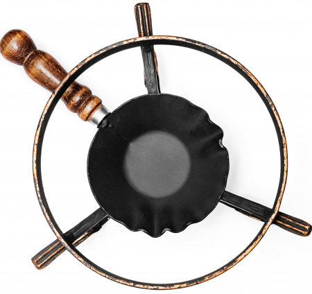 Садж чугунный 40 см + подставка "Шелковый путь" с ковшиком